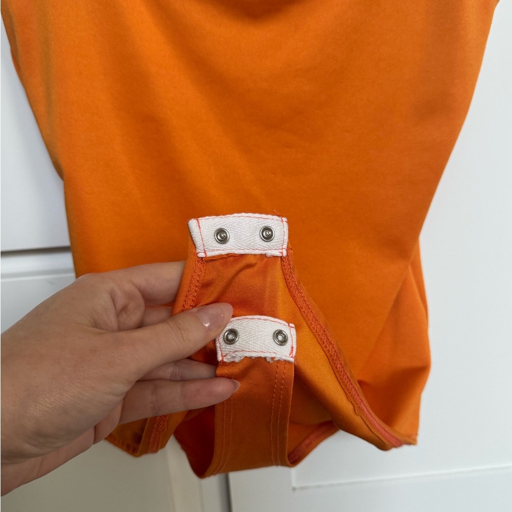 BRAND NEW / NEVER WORN Orange One Piece Body Suit - Picture 4 of 7